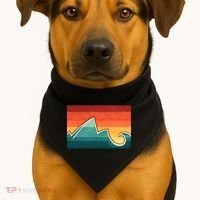 Mountain Wave Ocean Sunset USA-Made Doggie Bandana thumb 1