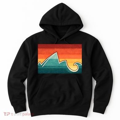 Mountain Wave Ocean Sunset Hoodie