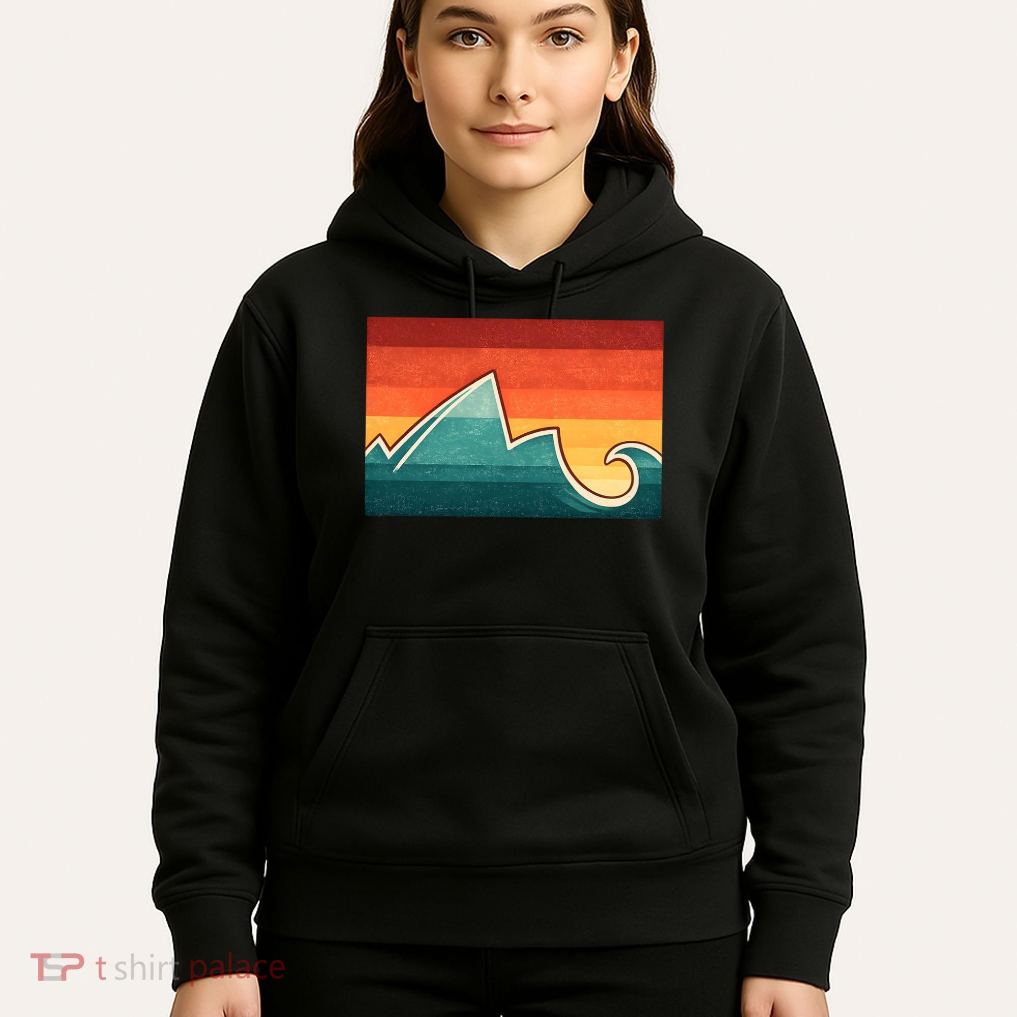 Mountain Wave Ocean Sunset Hoodie