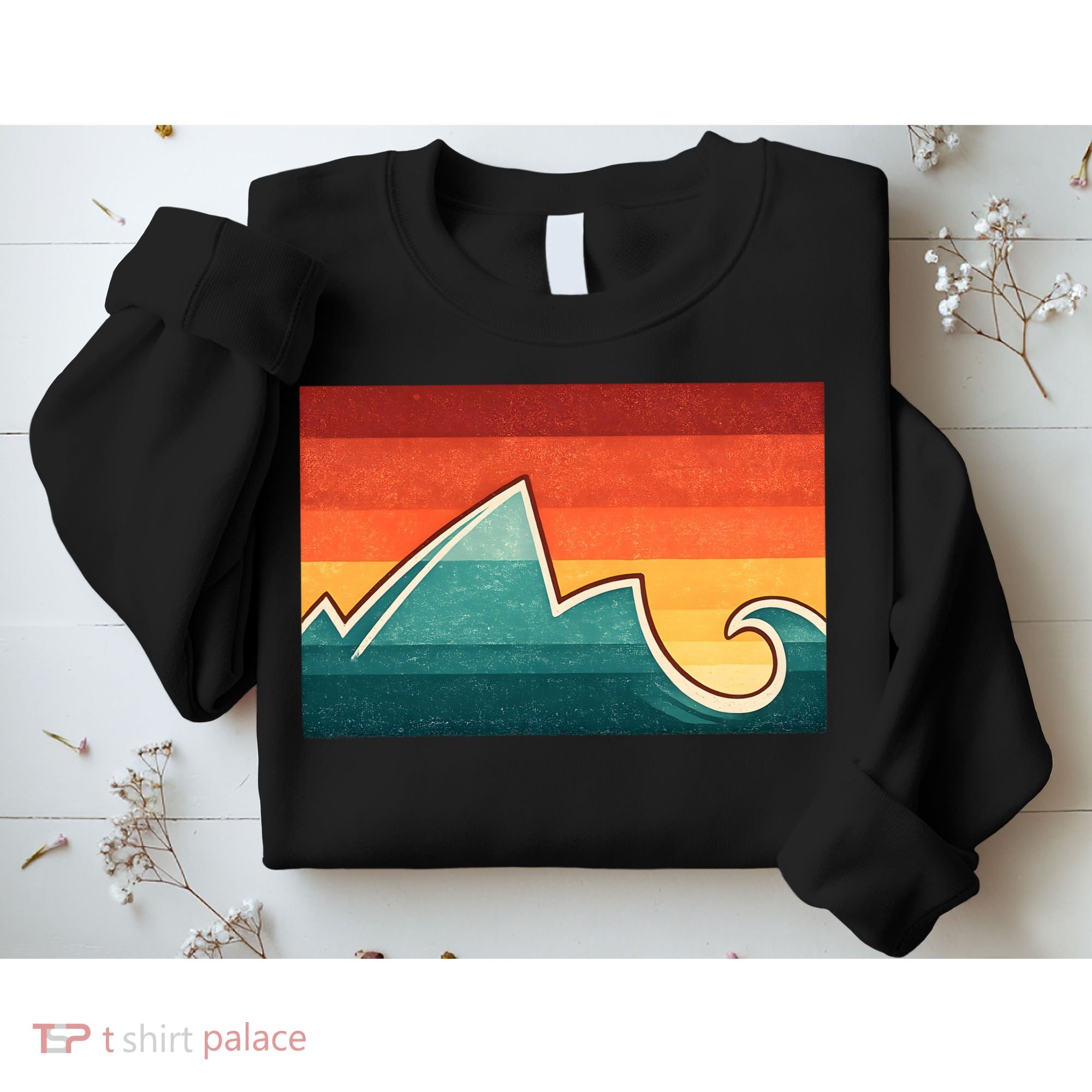 Mountain Wave Ocean Sunset Sweatshirt