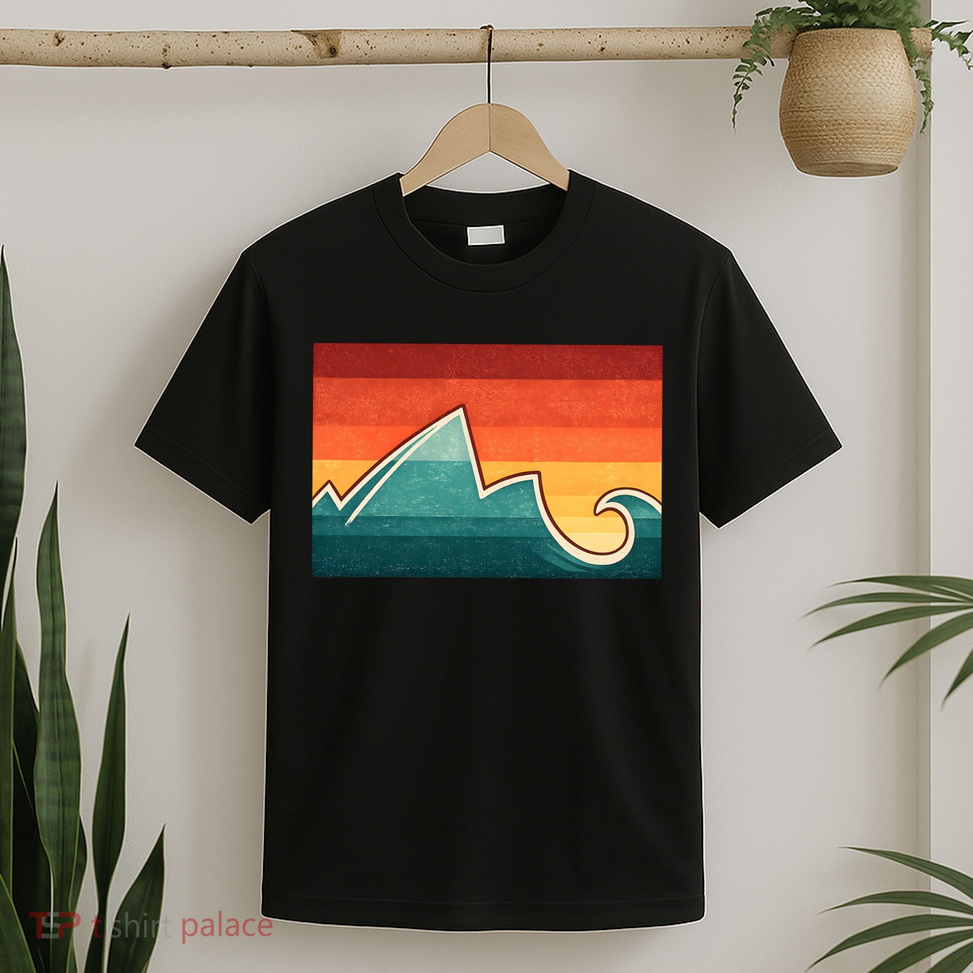 Mountain Wave Ocean Sunset T-Shirt