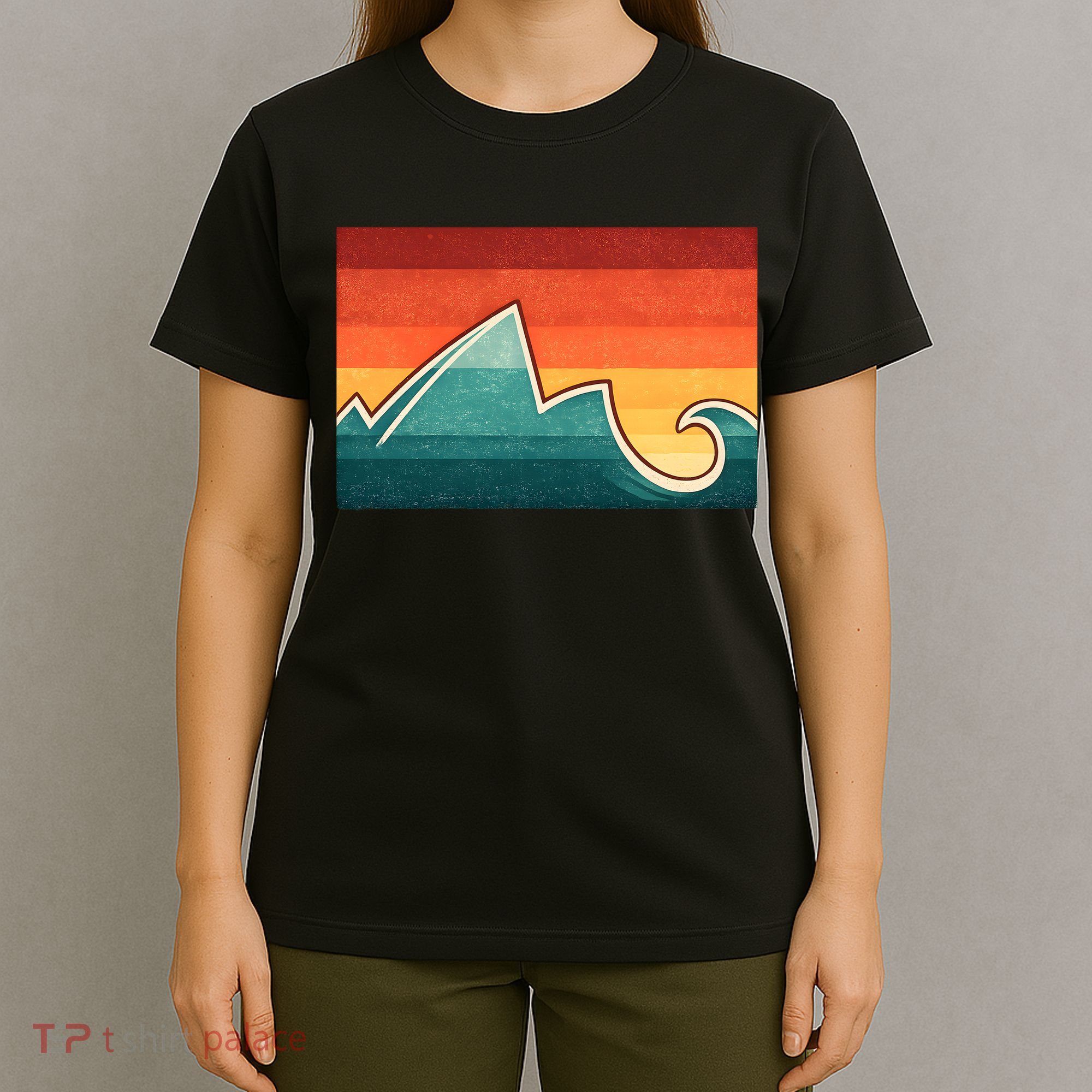 Mountain Wave Ocean Sunset T-Shirt