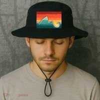 Mountain Wave Ocean Sunset Bucket Hat thumb 2