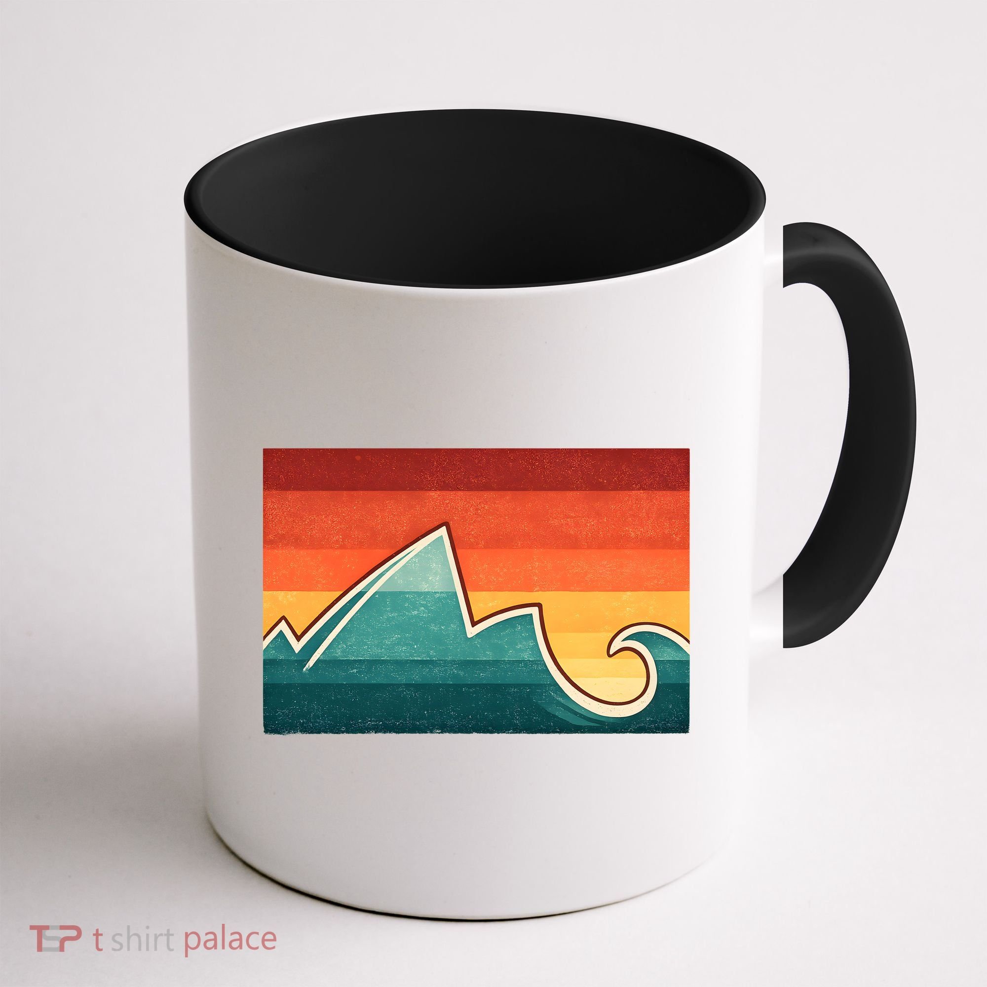 Mountain Wave Ocean Sunset Coffee Mug