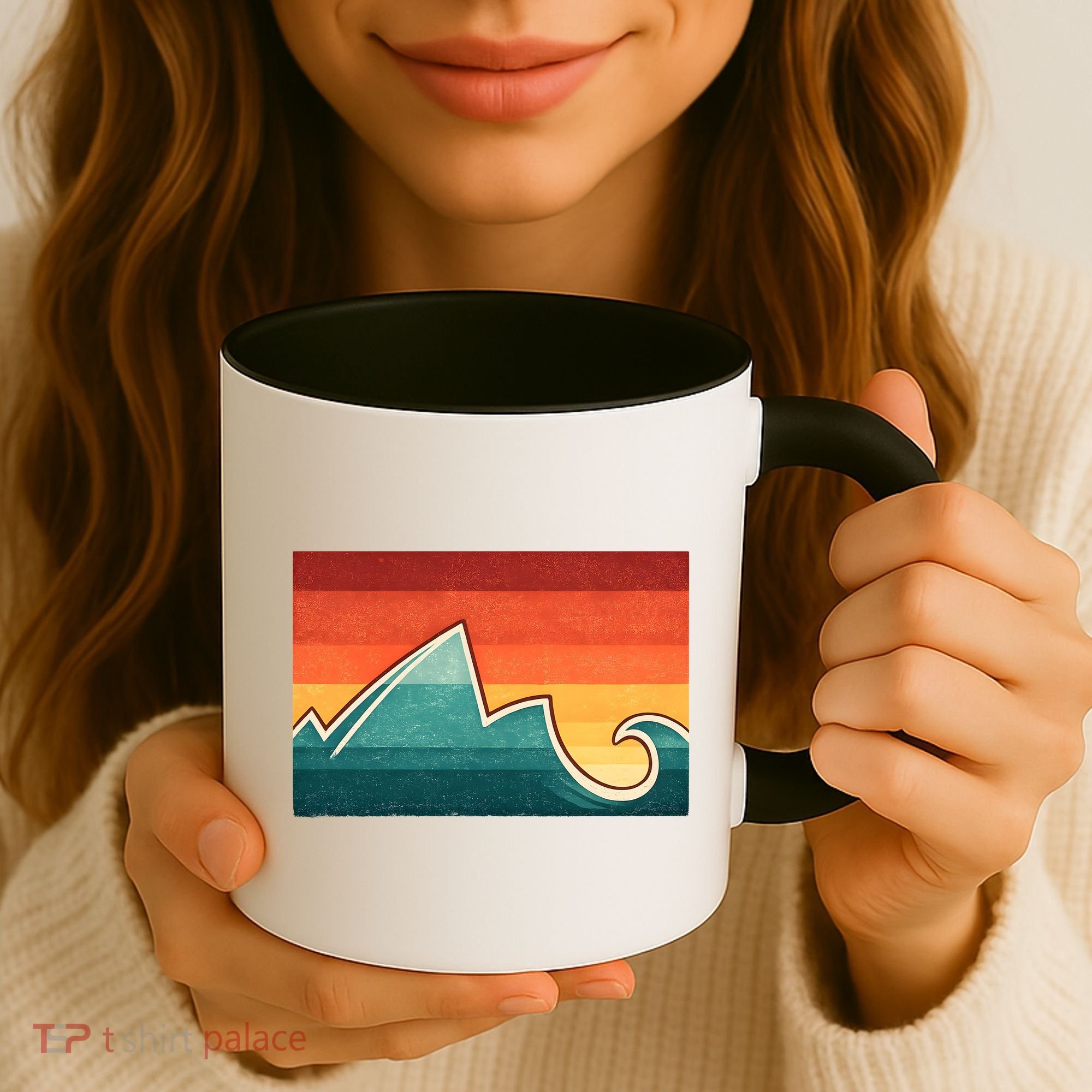Mountain Wave Ocean Sunset Coffee Mug