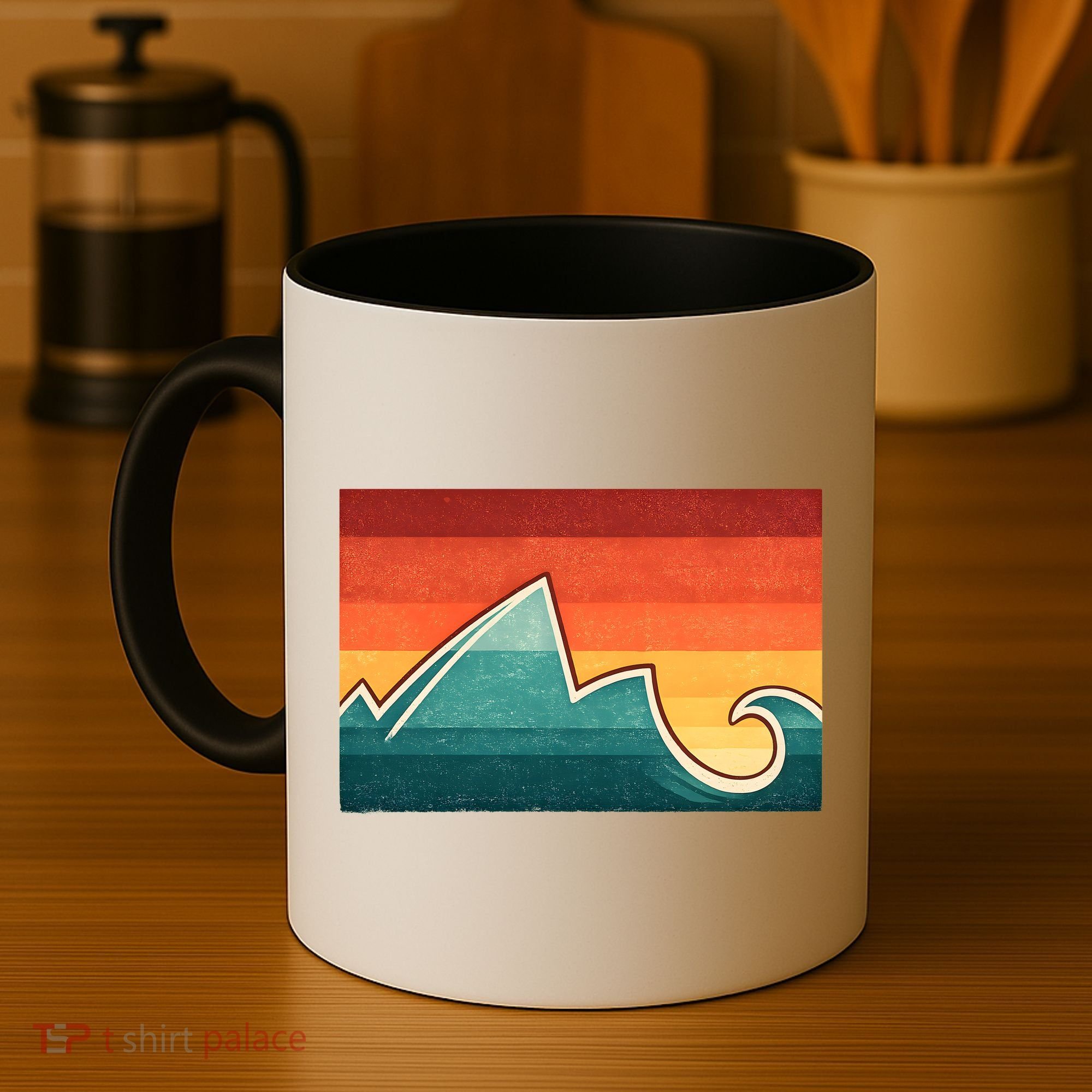 Mountain Wave Ocean Sunset Coffee Mug