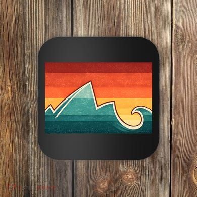 Mountain Wave Ocean Sunset Coaster