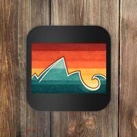 Mountain Wave Ocean Sunset Coaster thumb 0