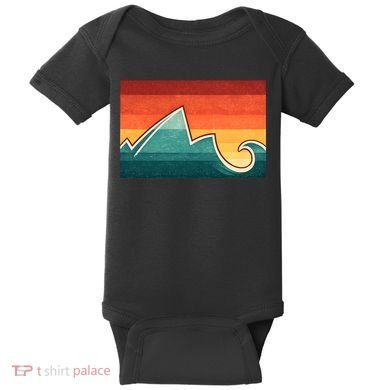 Mountain Wave Ocean Sunset Baby Bodysuit