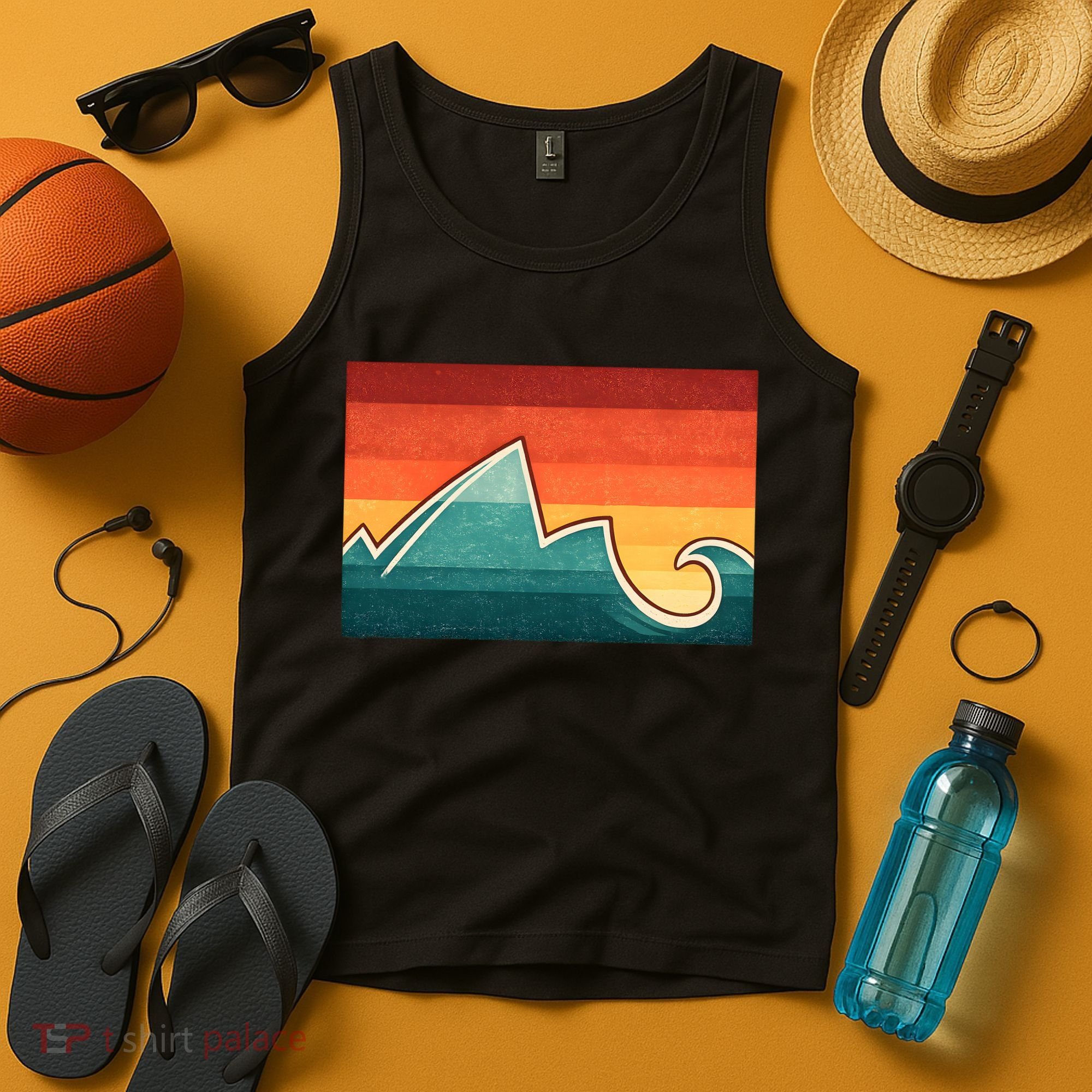 Mountain Wave Ocean Sunset Tank Top