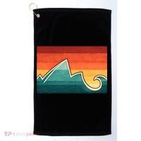 Mountain Wave Ocean Sunset Golf Towel thumb 0