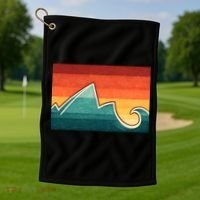 Mountain Wave Ocean Sunset Golf Towel thumb 1