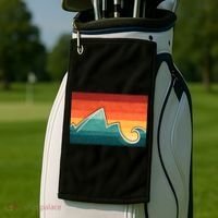 Mountain Wave Ocean Sunset Golf Towel thumb 2