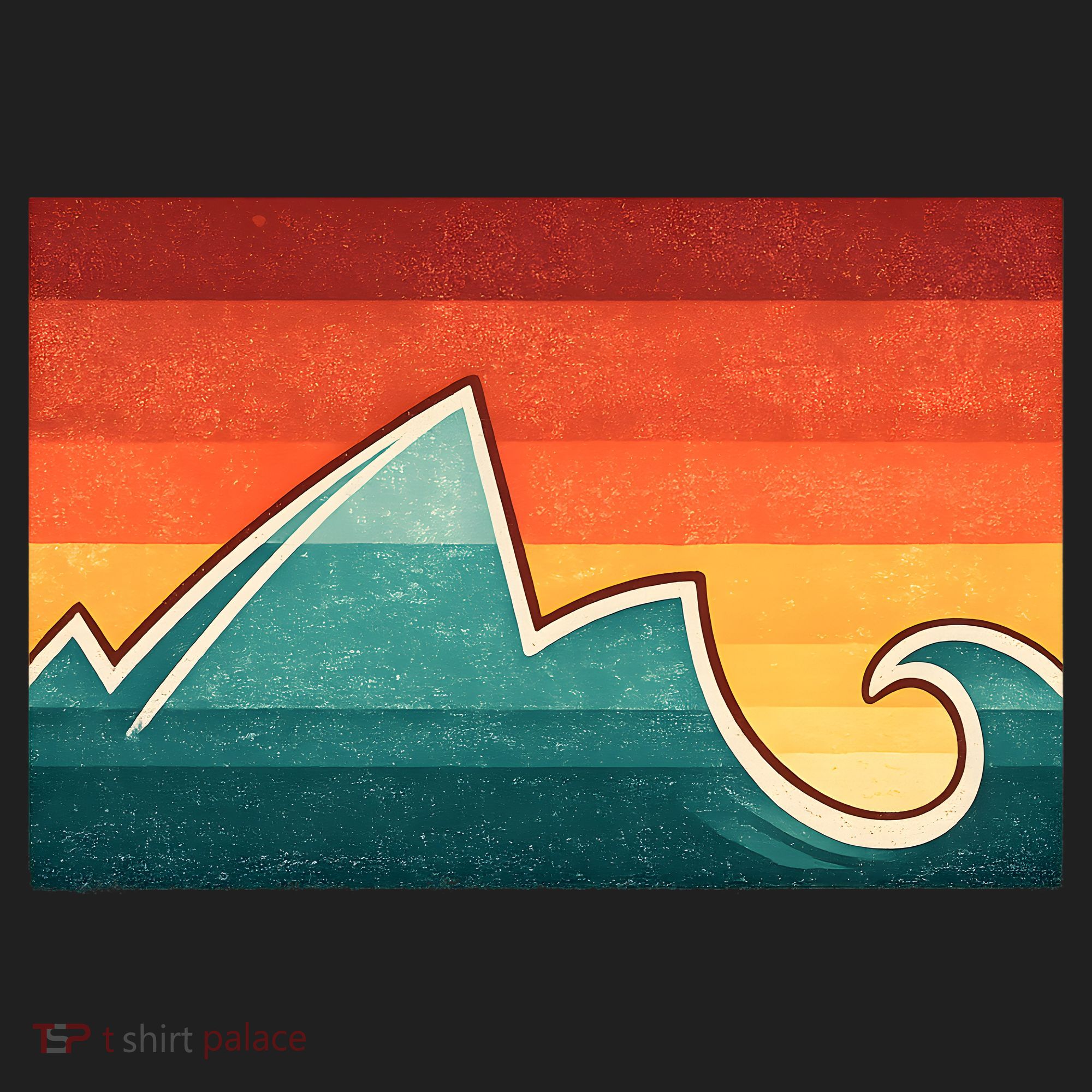 Mountain Wave Ocean Sunset Golf Towel