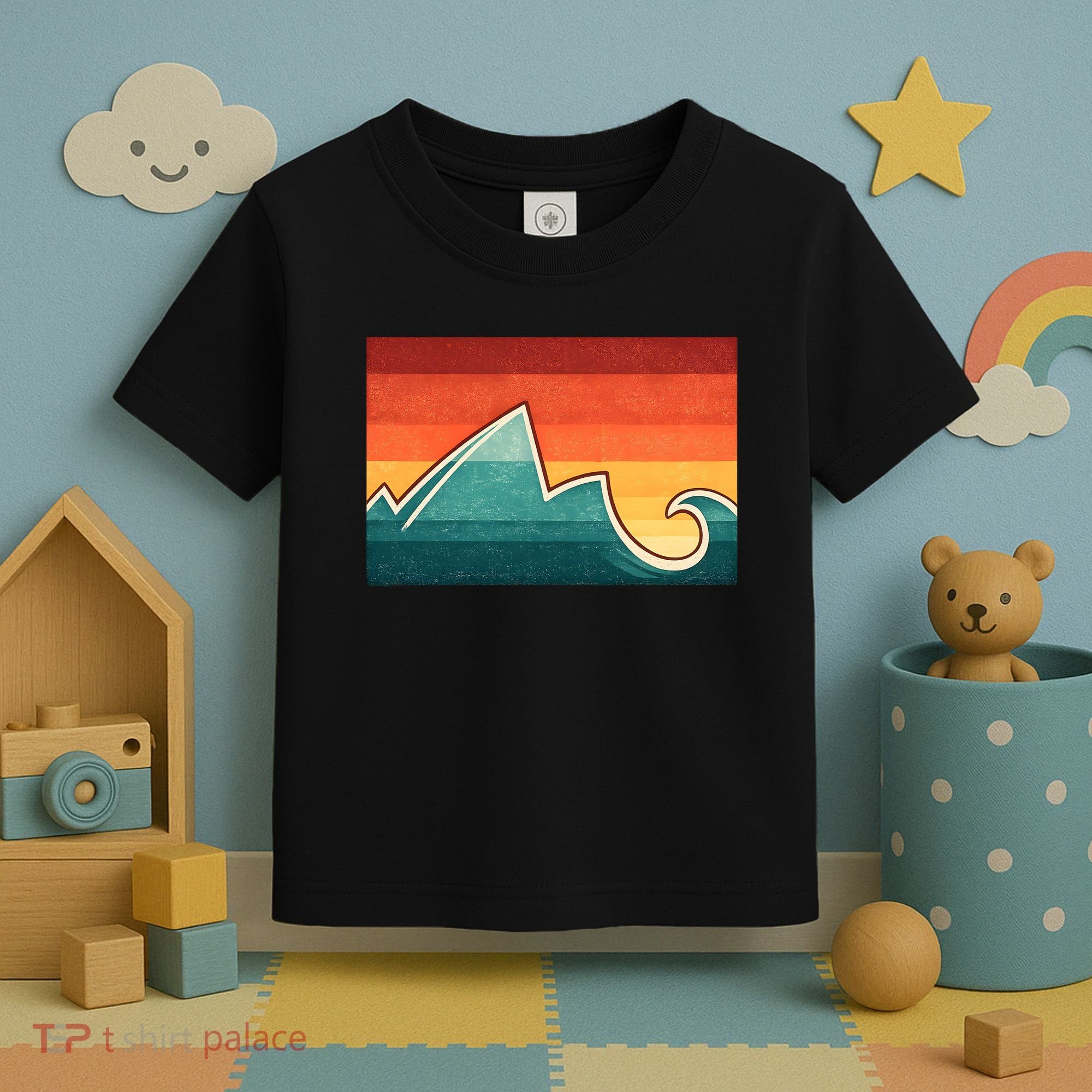 Mountain Wave Ocean Sunset Toddler T-Shirt