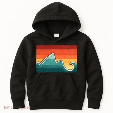 Mountain Wave Ocean Sunset Kids Hoodie