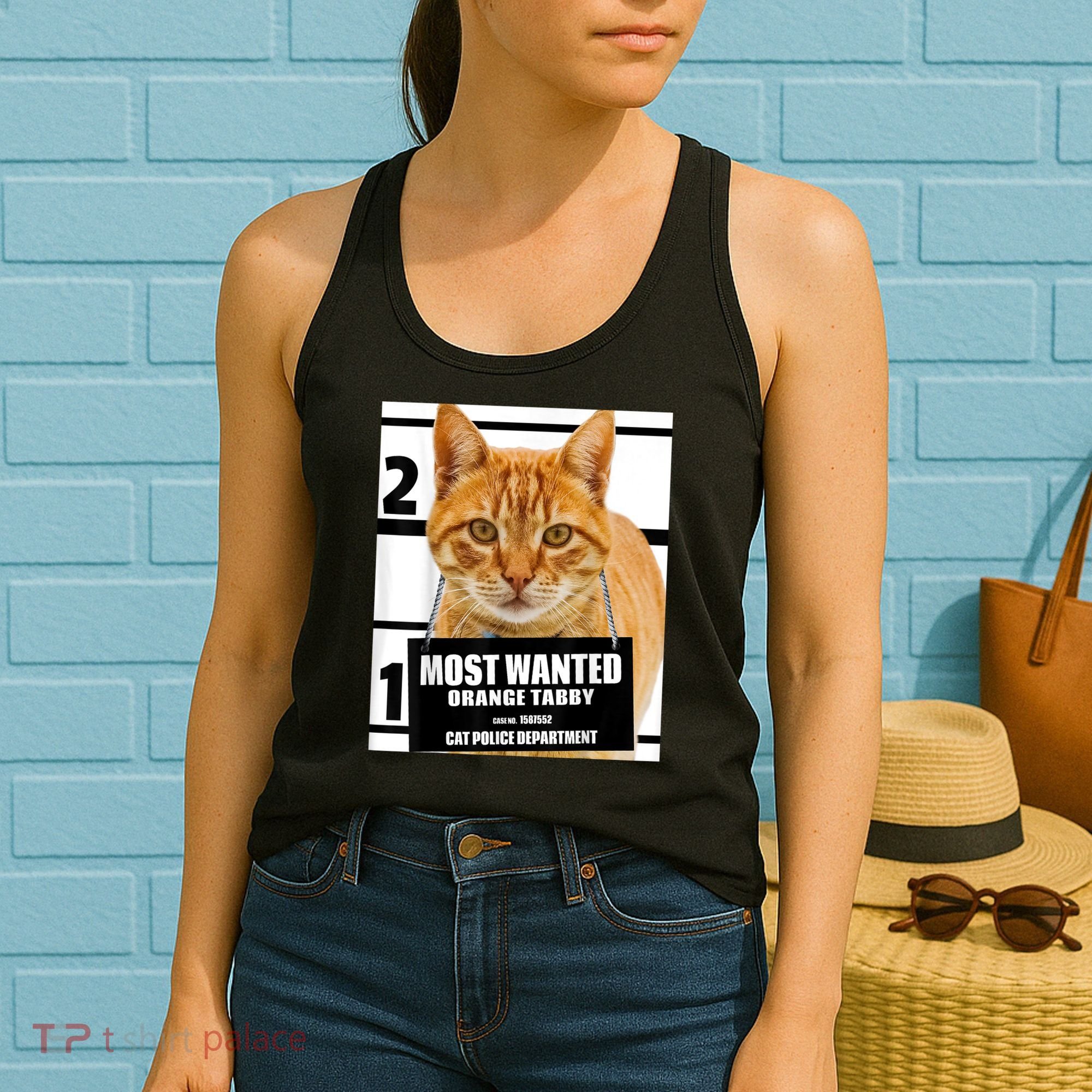 Most Wanted Orange Tabby Cat T Feline S Women's Tank Top