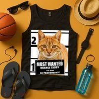 Most Wanted Orange Tabby Cat T Feline S Tank Top thumb 4