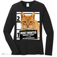 Most Wanted Orange Tabby Cat T Feline S Women's Long Sleeve Shirt thumb 0