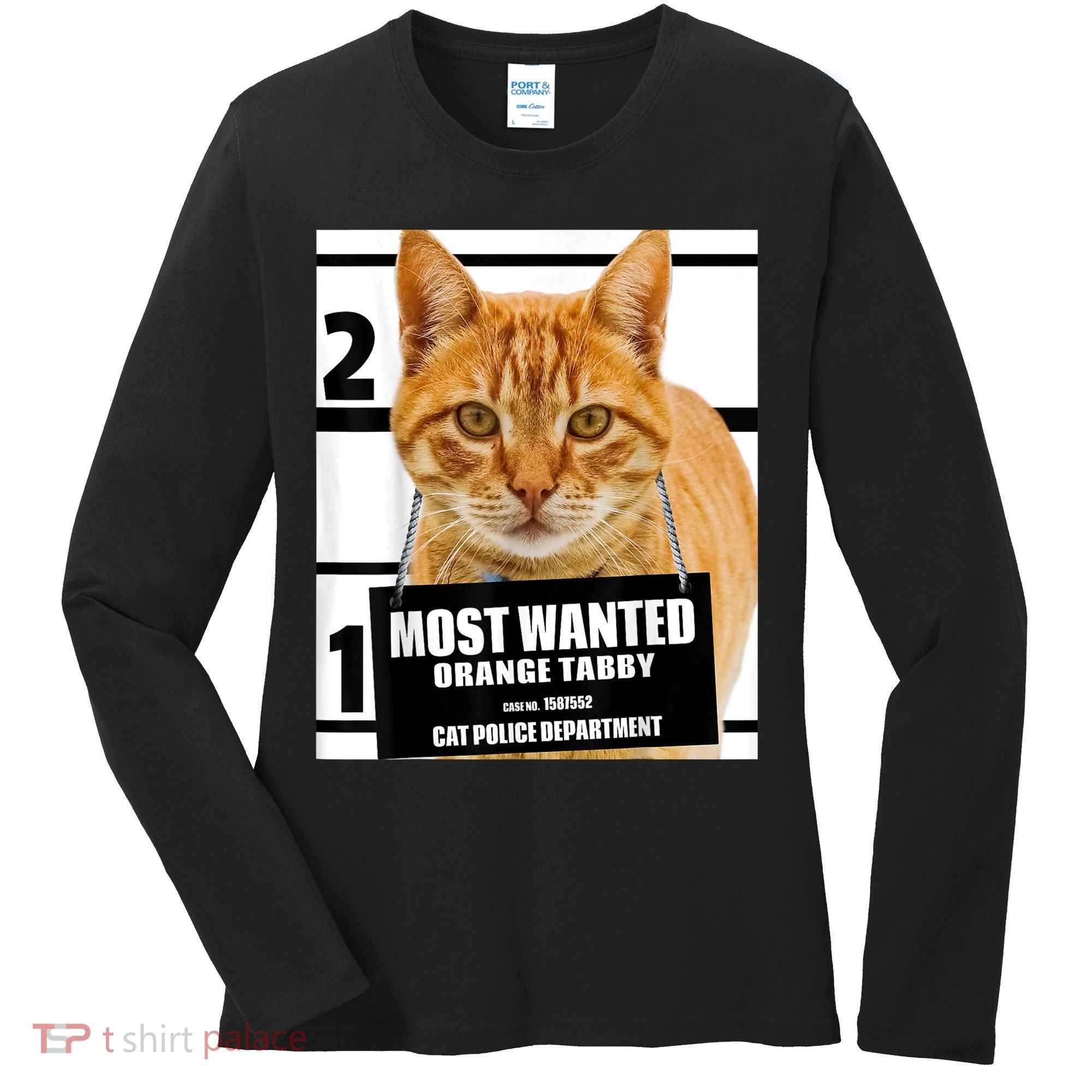 Most Wanted Orange Tabby Cat T Feline S Women's Long Sleeve Shirt