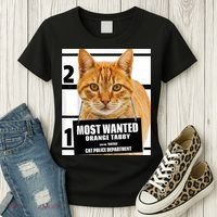 Most Wanted Orange Tabby Cat T Feline S Women's T-Shirt thumb 3