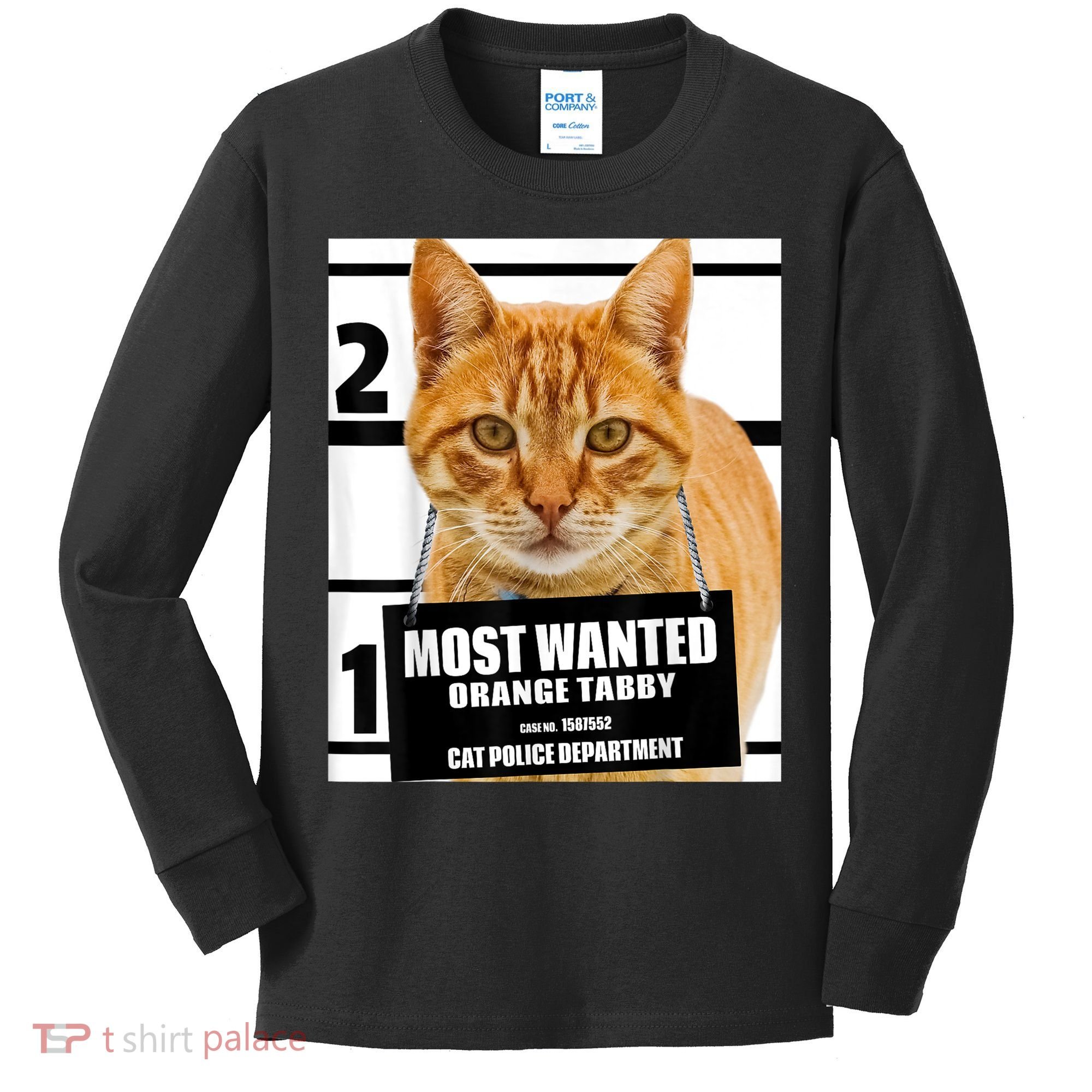 Most Wanted Orange Tabby Cat T Feline S Kids Long Sleeve Shirt