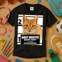 Most Wanted Orange Tabby Cat T Feline S Kids T-Shirt thumb 3