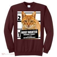 Most Wanted Orange Tabby Cat T Feline S Sweatshirt thumb 0