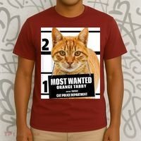 Most Wanted Orange Tabby Cat T Feline S T-Shirt thumb 3