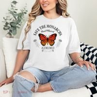 Monarch Whisperer Plant Milkweed Butterfly Save The Monarchs Comfort Colors T-Shirt thumb 2