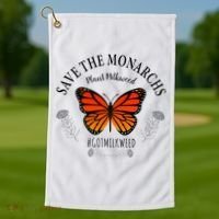 Monarch Whisperer Plant Milkweed Butterfly Save The Monarchs Golf Towel thumb 1