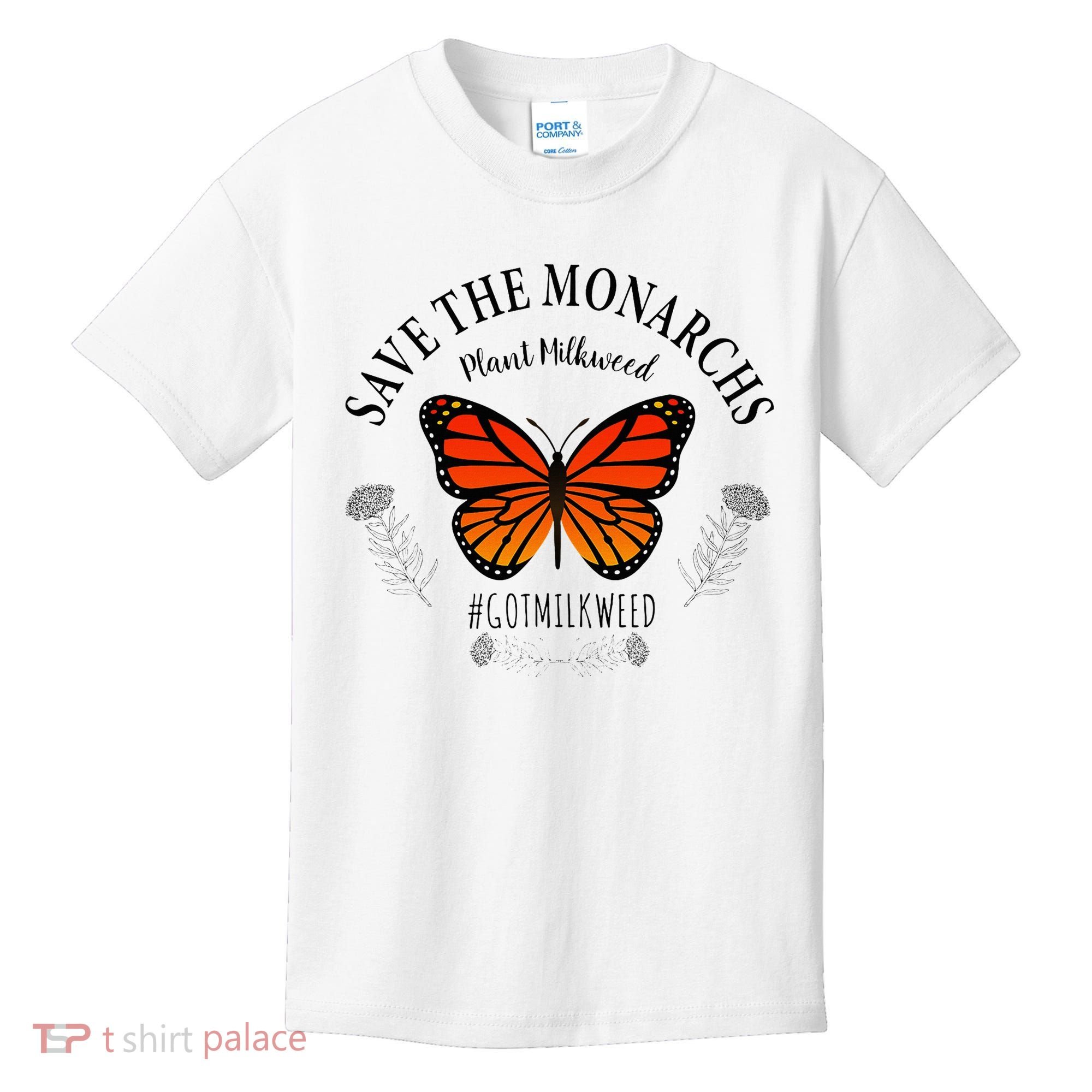 Monarch Whisperer Plant Milkweed Butterfly Save The Monarchs Kids T-Shirt