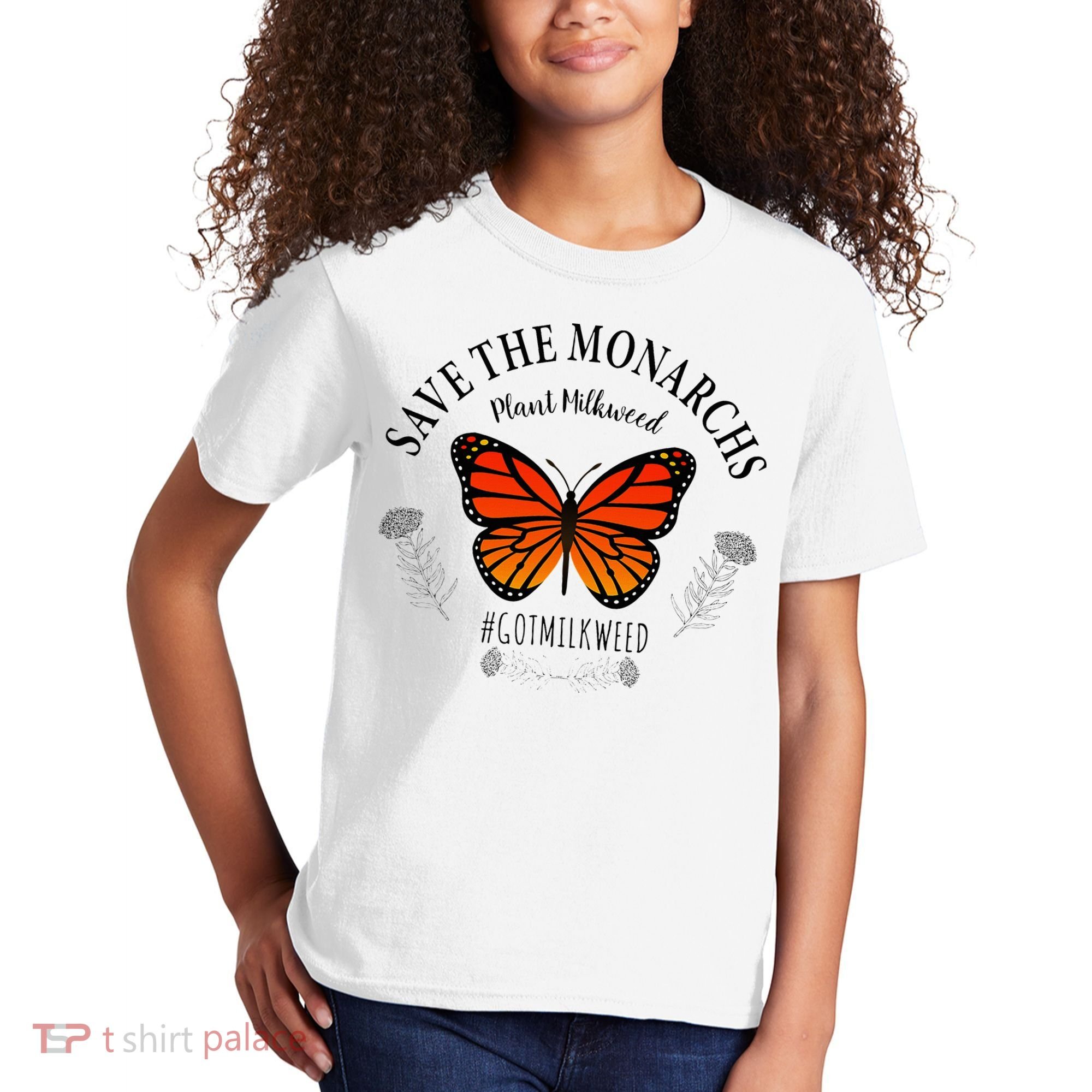 Monarch Whisperer Plant Milkweed Butterfly Save The Monarchs Kids T-Shirt