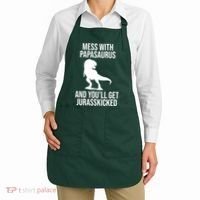 Mess With Papasaurus And Youll Get Jurasskicked Funny Dad Gift Apron thumb 2