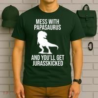 Mess With Papasaurus And Youll Get Jurasskicked Funny Dad Gift T-Shirt thumb 6