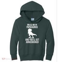 Mess With Papasaurus And Youll Get Jurasskicked Funny Dad Gift Kids Hoodie thumb 0
