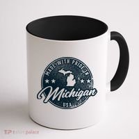 Made With Pride In Michigan USA Retro Coffee Mug thumb 1