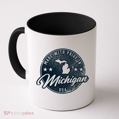 Made With Pride In Michigan USA Retro Coffee Mug