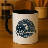 Made With Pride In Michigan USA Retro Coffee Mug thumb 4