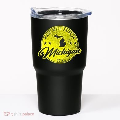 Made With Pride In Michigan USA Retro Tumbler