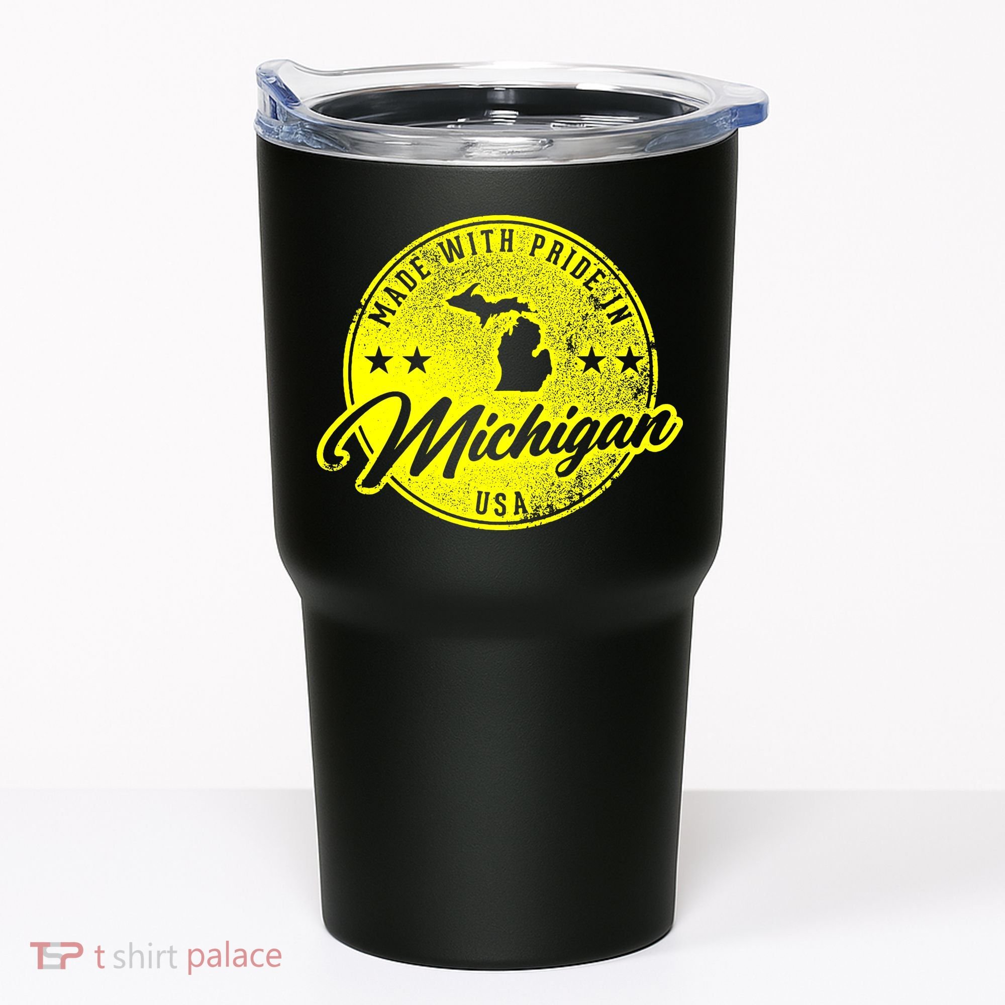Made With Pride In Michigan USA Retro Tumbler