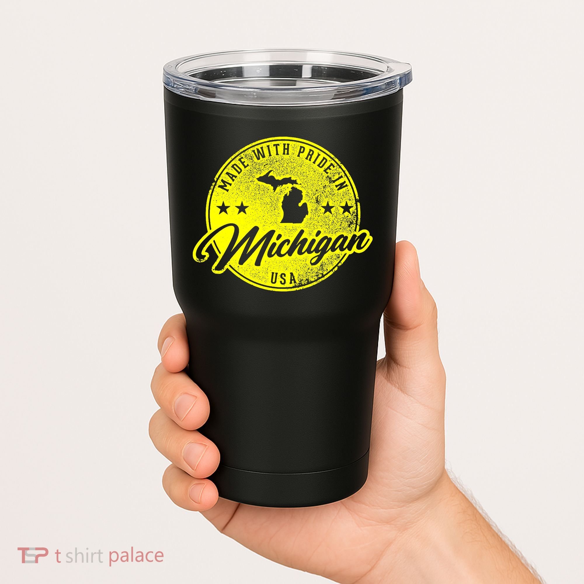 Made With Pride In Michigan USA Retro Tumbler