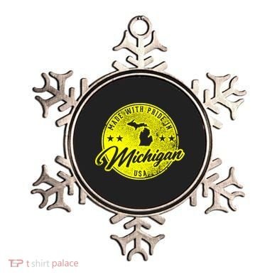 Made With Pride In Michigan USA Retro Ornament