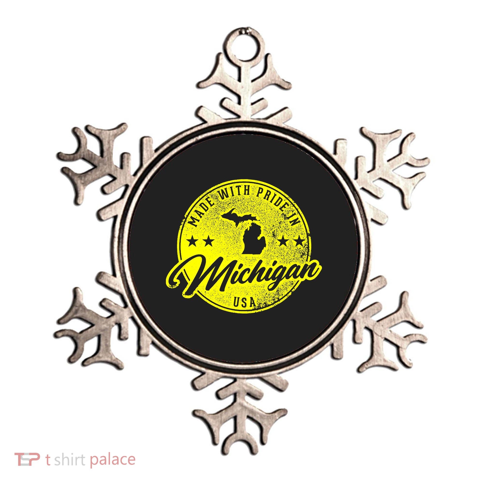 Made With Pride In Michigan USA Retro Ornament