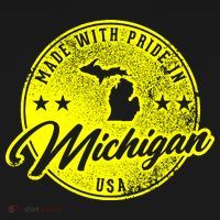 Made With Pride In Michigan USA Retro Ornament thumb 1