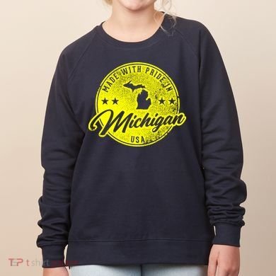 Made With Pride In Michigan USA Retro Women's Sweatshirt