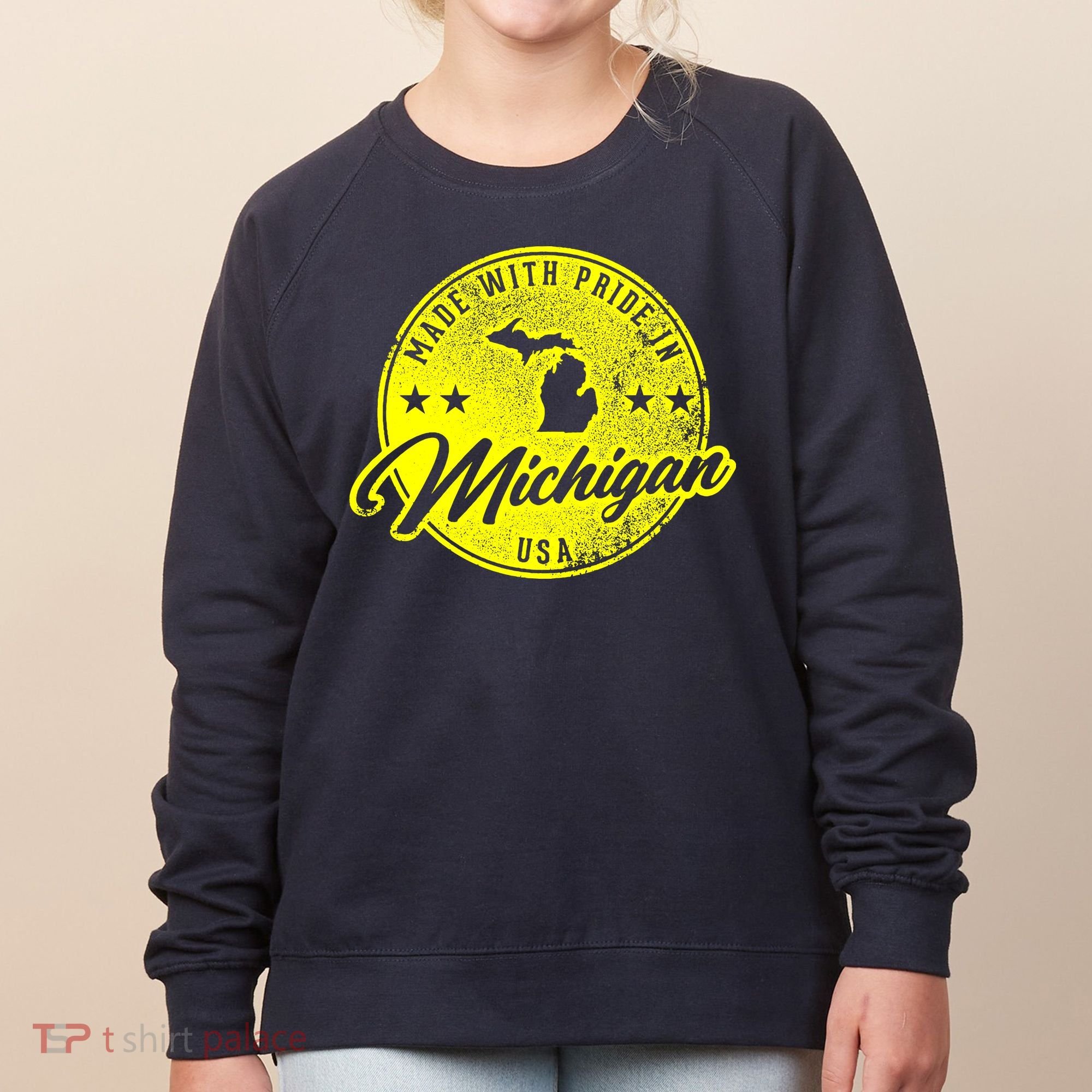 Made With Pride In Michigan USA Retro Women's Sweatshirt
