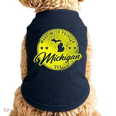 Made With Pride In Michigan USA Retro Doggie Tank