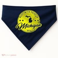 Made With Pride In Michigan USA Retro USA-Made Doggie Bandana thumb 0