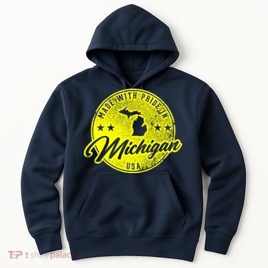 Made With Pride In Michigan USA Retro Hoodie